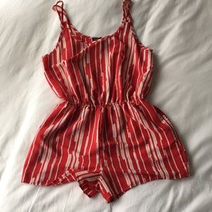 Red & White Romper
